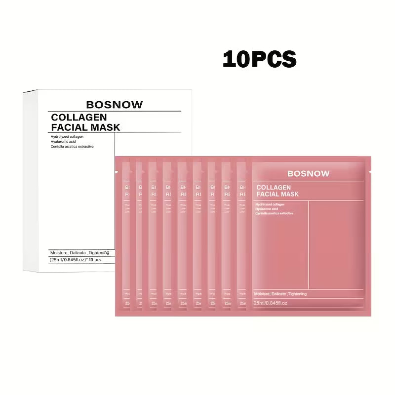 10pc Collagen + Niacinamide Glow Mask Set – Deep Hydration & Wrinkle Care